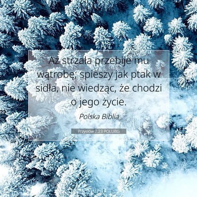 Przysłów 7:23 Werset Biblijny Wyjaśniony