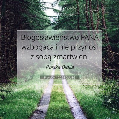 Przysłów 10:22 POLUBG Obraz Wersetu Biblijnego