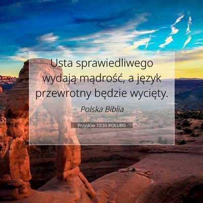Przysłów 10:31 POLUBG Obraz Wersetu Biblijnego