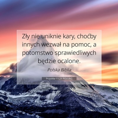 Przysłów 11:21 POLUBG Obraz Wersetu Biblijnego