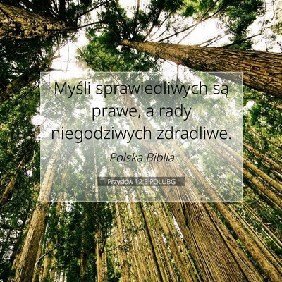 Przysłów 12:5 POLUBG Obraz Wersetu Biblijnego