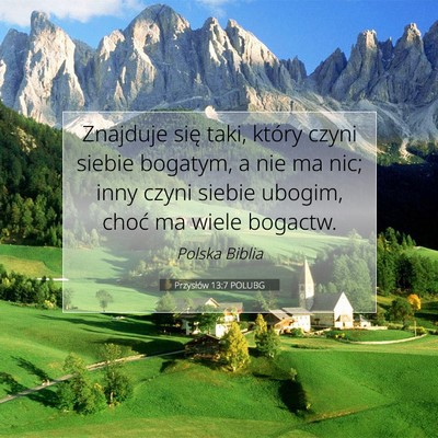 Przysłów 13:7 POLUBG Obraz Wersetu Biblijnego