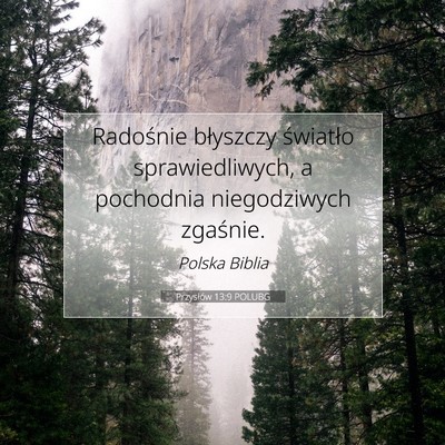 Przysłów 13:9 POLUBG Obraz Wersetu Biblijnego