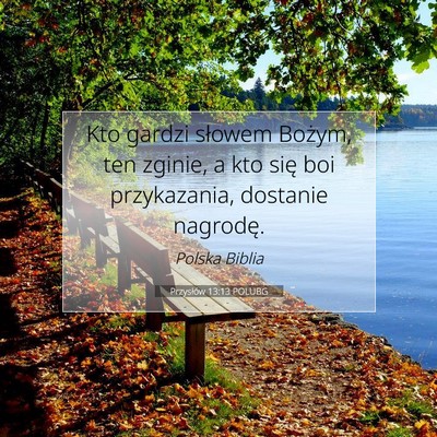 Przysłów 13:13 POLUBG Obraz Wersetu Biblijnego