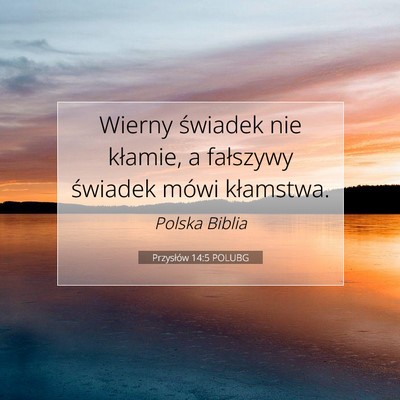 Przysłów 14:5 POLUBG Obraz Wersetu Biblijnego
