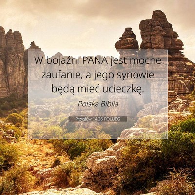 Przysłów 14:26 POLUBG Obraz Wersetu Biblijnego