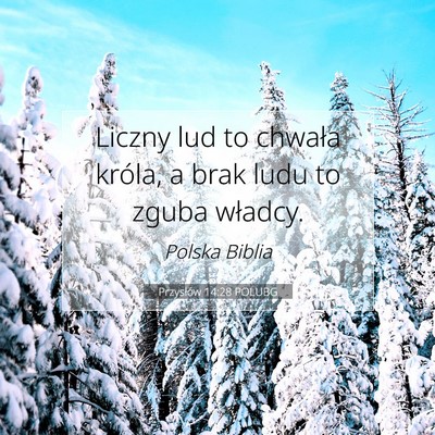 Przysłów 14:28 POLUBG Obraz Wersetu Biblijnego