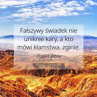 Przysłów 19:9 POLUBG Obraz Wersetu Biblijnego