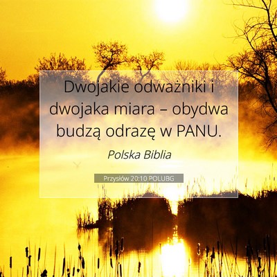 Przysłów 20:10 POLUBG Obraz Wersetu Biblijnego