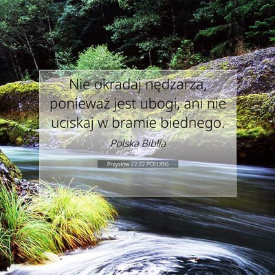 Przysłów 22:22 POLUBG Obraz Wersetu Biblijnego