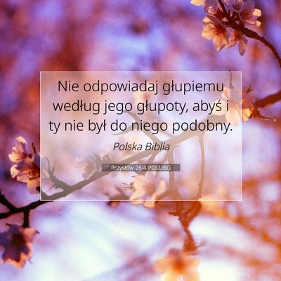 Przysłów 26:4 POLUBG Obraz Wersetu Biblijnego