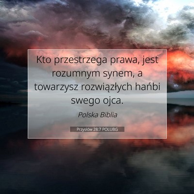 Przysłów 28:7 POLUBG Obraz Wersetu Biblijnego