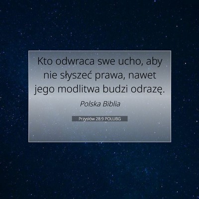 Przysłów 28:9 POLUBG Obraz Wersetu Biblijnego