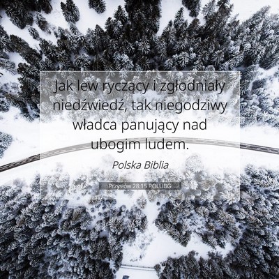 Przysłów 28:15 POLUBG Obraz Wersetu Biblijnego