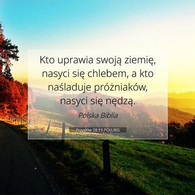 Przysłów 28:19 POLUBG Obraz Wersetu Biblijnego