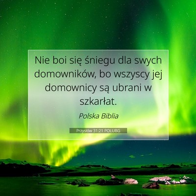 Przysłów 31:21 POLUBG Obraz Wersetu Biblijnego