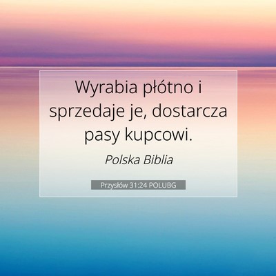 Przysłów 31:24 POLUBG Obraz Wersetu Biblijnego