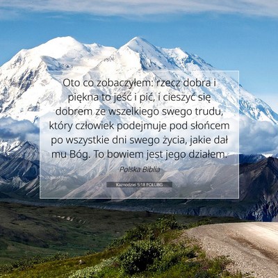 Kaznodziei 5:18 POLUBG Obraz Wersetu Biblijnego