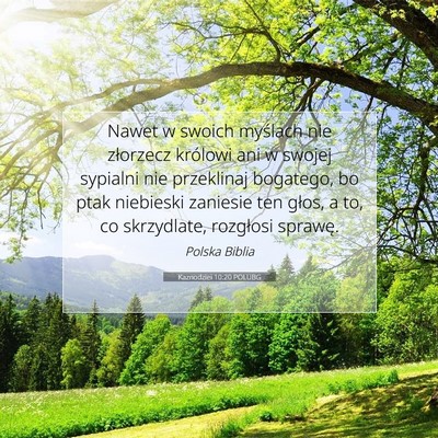 Kaznodziei 10:20 POLUBG Obraz Wersetu Biblijnego