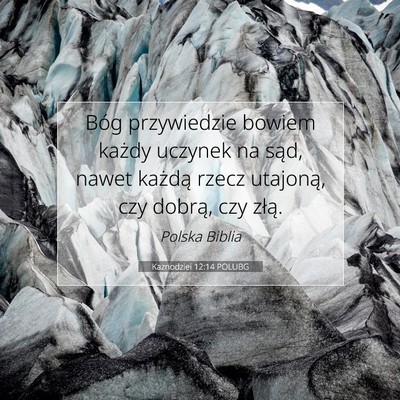 Kaznodziei 12:14 POLUBG Obraz Wersetu Biblijnego
