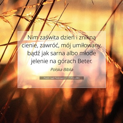 Pieśń nad Pieśniami 2:17 POLUBG Obraz Wersetu Biblijnego