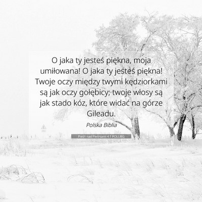 Pieśń nad Pieśniami 4:1 POLUBG Obraz Wersetu Biblijnego