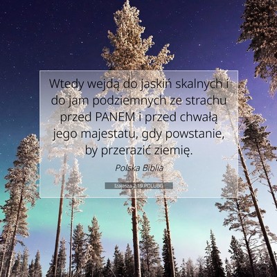 Izajasza 2:19 POLUBG Obraz Wersetu Biblijnego
