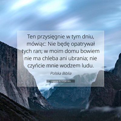 Izajasza 3:7 POLUBG Obraz Wersetu Biblijnego
