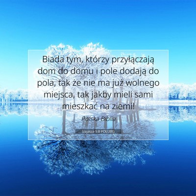 Izajasza 5:8 POLUBG Obraz Wersetu Biblijnego