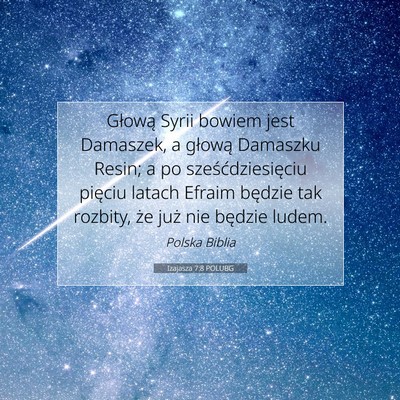 Izajasza 7:8 POLUBG Obraz Wersetu Biblijnego