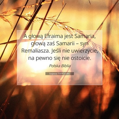Izajasza 7:9 POLUBG Obraz Wersetu Biblijnego