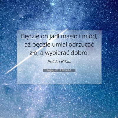Izajasza 7:15 POLUBG Obraz Wersetu Biblijnego