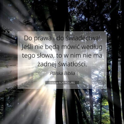 Izajasza 8:20 POLUBG Obraz Wersetu Biblijnego