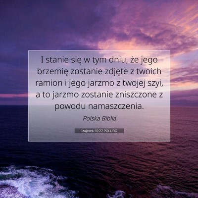 Izajasza 10:27 POLUBG Obraz Wersetu Biblijnego