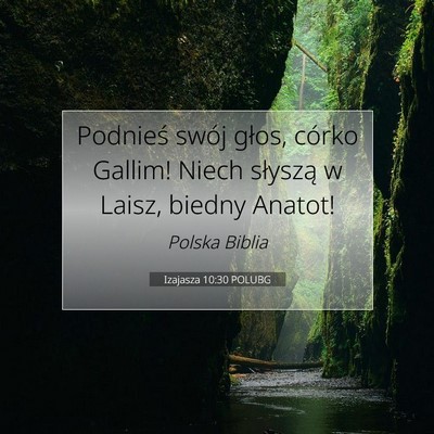 Izajasza 10:30 POLUBG Obraz Wersetu Biblijnego