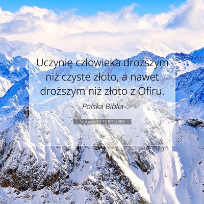 Izajasza 13:12 POLUBG Obraz Wersetu Biblijnego