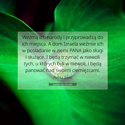 Izajasza 14:2 POLUBG Obraz Wersetu Biblijnego