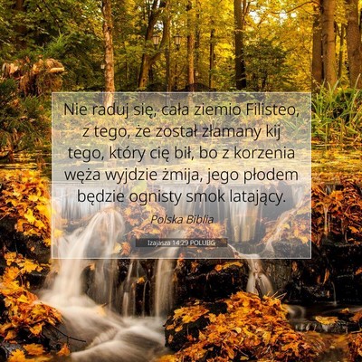 Izajasza 14:29 POLUBG Obraz Wersetu Biblijnego