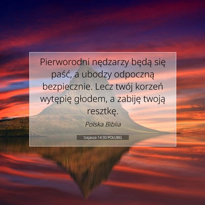 Izajasza 14:30 POLUBG Obraz Wersetu Biblijnego