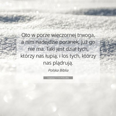 Izajasza 17:14 POLUBG Obraz Wersetu Biblijnego