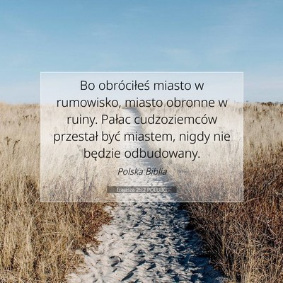 Izajasza 25:2 POLUBG Obraz Wersetu Biblijnego