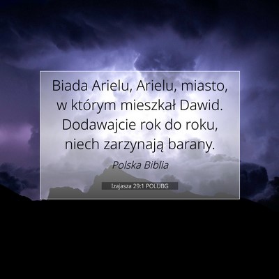 Izajasza 29:1 POLUBG Obraz Wersetu Biblijnego