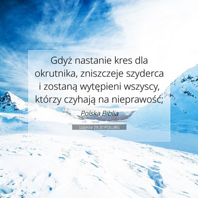 Izajasza 29:20 POLUBG Obraz Wersetu Biblijnego