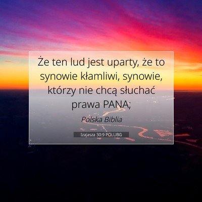 Izajasza 30:9 POLUBG Obraz Wersetu Biblijnego