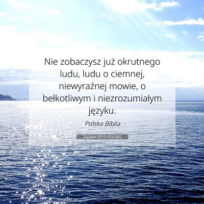 Izajasza 33:19 POLUBG Obraz Wersetu Biblijnego