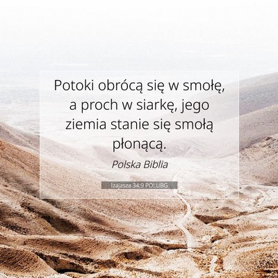 Izajasza 34:9 Werset Biblijny Wyjaśniony