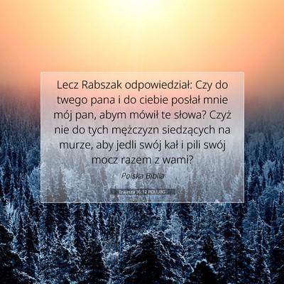 Izajasza 36:12 POLUBG Obraz Wersetu Biblijnego