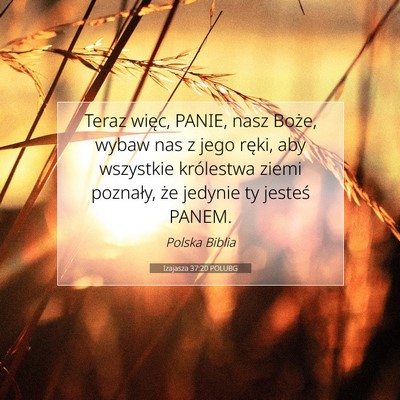 Izajasza 37:20 POLUBG Obraz Wersetu Biblijnego
