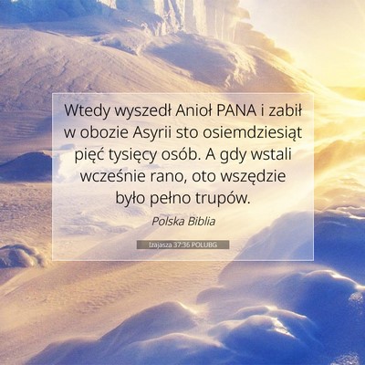 Izajasza 37:36 POLUBG Obraz Wersetu Biblijnego