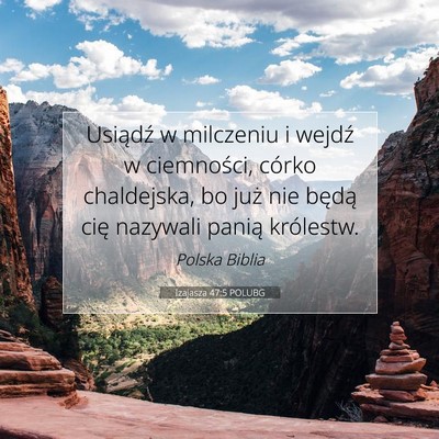 Izajasza 47:5 POLUBG Obraz Wersetu Biblijnego